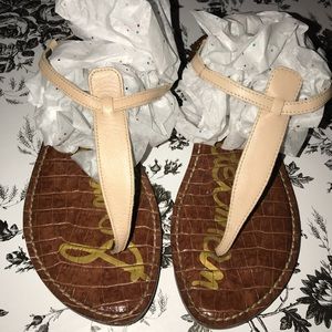 Sam Edelman Gigi Nude Flat T-Strap Sandal